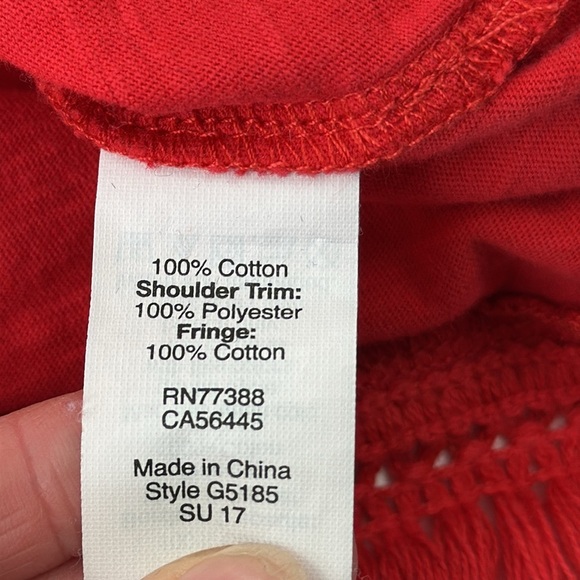 J. Crew Factory Red Fringe Sleeveless Tank Top - Picture 9 of 10